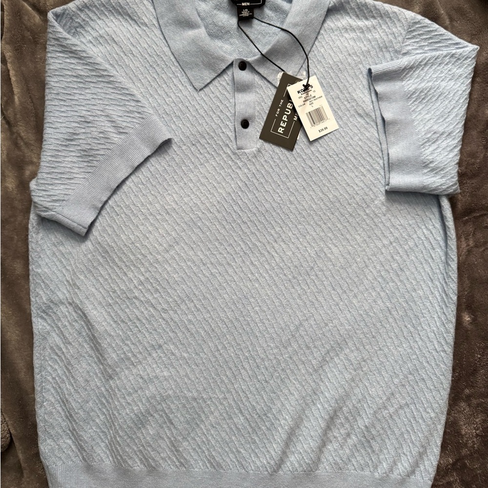 For The Republic Sky Blue Men's Polo Shirt